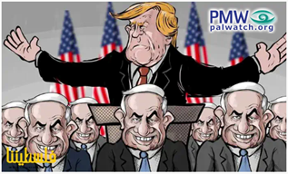 Cartoon mocking and trump and netanyahu