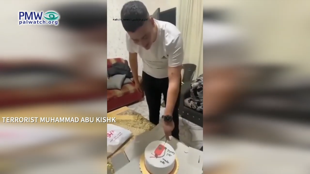 Terrorist cutting bomb cake