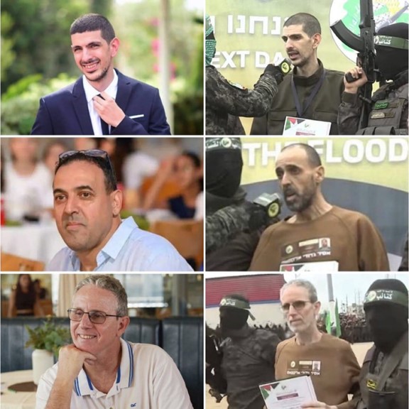 Pictures of three released hostages